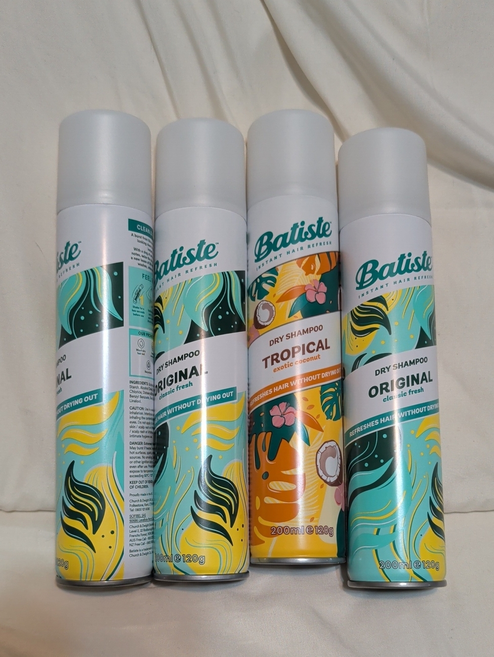 Batiste Dry Shampoo (Original & Tropical) - Refreshing Aqua & Yellow